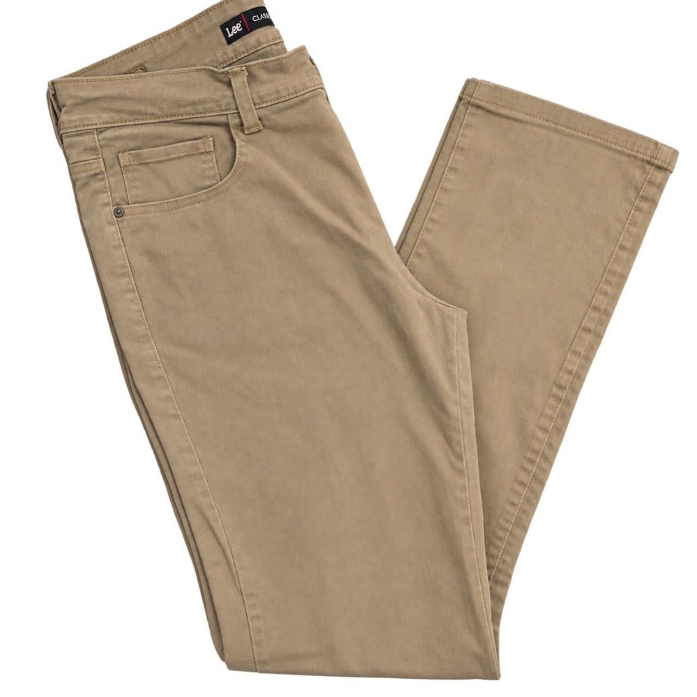 Lee Classic Fit Straight Leg Tan & Cotton Spandex Jeans Size 8